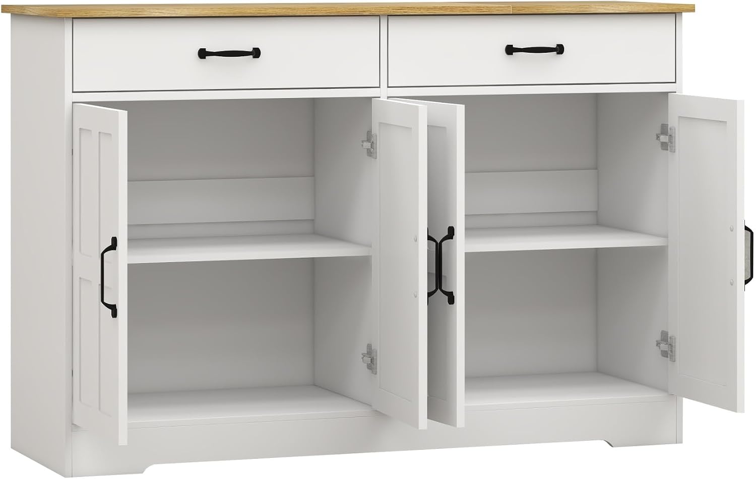 Farmhouse Buffet Cabinet Storage Sideboard, with 2 Drawers and 4 Doors, for Dining Living Room Kitchen,for Kitchen Home