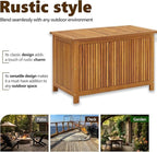 Casafoyer Garden Storage Box 35.4"x19.7"x41.7" Solid Acacia Wood-Rustic Outdoor/Indoor Storage Bench with Ample Space-Durable & Waterproof.