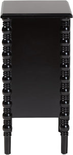 Baxton Studio Malinda Classic Black Wood 3-Drawer End Table with Spindle Legs