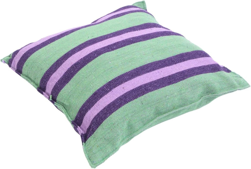 Galvanized Pipe Cut 130 * 100cm Green Strip Polyester Cotton Cushion Hanging Chair with 2pcs Cushion