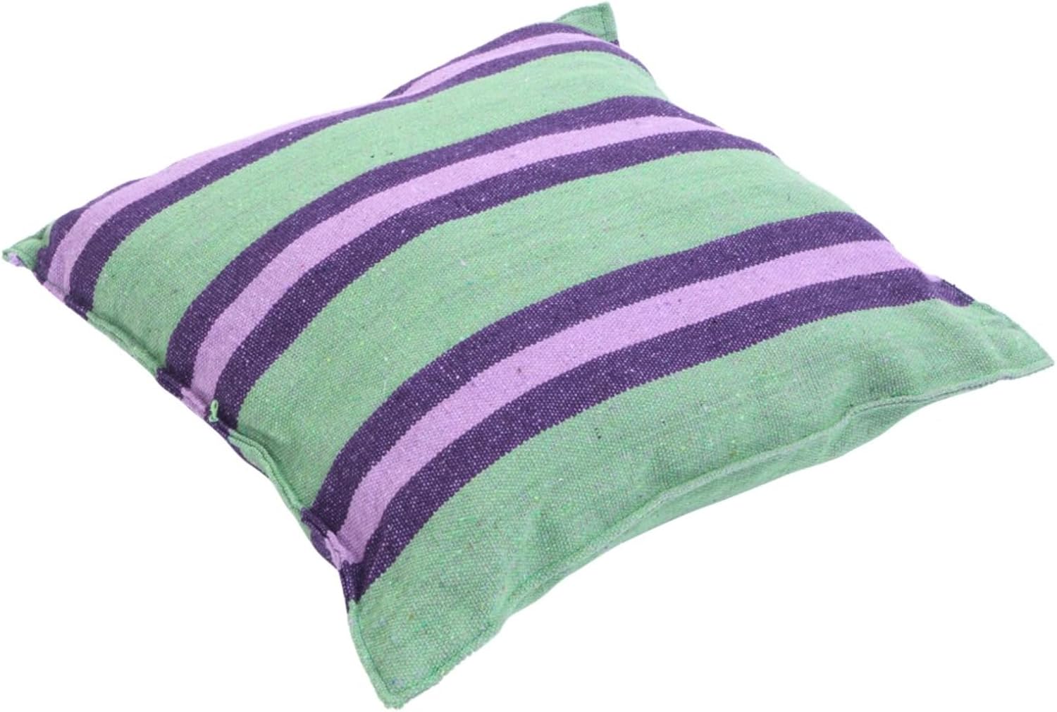 Galvanized Pipe Cut 130 * 100cm Green Strip Polyester Cotton Cushion Hanging Chair with 2pcs Cushion