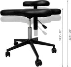 H&A Cross-Legged kneeing Chair for Office or Home, Meditation Seat for Reducing Back Pain, Ergonomic Posture Corrective Seat with Height Adjustable (Black), 26.5 inch x 23.5 inch