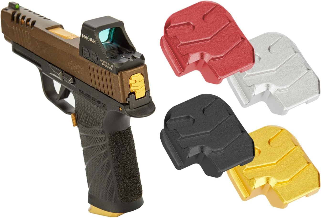 NDZ Performance Slide Cover Back Plate for Sig P365, P365 XL, P365 X Macro, P365 Fuse in 9mm .380, Made in The USA, Textured Anodized Aluminum Aspis Cut - Choose Plate Color