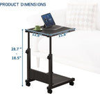 C Table End Table, 2-Tier Small Side Table for Couch, Adjustable Height Tv Trays for Living Room, Bedroom, Bedside, Black