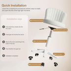 Small Round Rolling Desk Chair Armless Comfy Vanity Computer Chair Height Adjustable Swivel Work Spa Chair