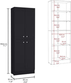 Mid-Century Pantry Storage Cabinet, Rustic Freestanding Cupboard with 5 Adjustable Shelves,for Kitchen Home