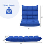 COSTWAY Floor Chair, Folding Gaming Chair with Back Support, 14 Adjustable Positions, Alloy Steel Frame, Lazy Sofa Lounge for Playing Reading Meditating Room Recliner for Adults, Kids (Blue)