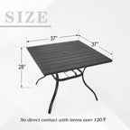 Anmutig Outdoor Dining Table with 1.6" Umbrella Hole, Picnic Table Brown Plastic Square Backyard Bistro Table Outdoor Dining Table for Garden, Poolside, Backyard