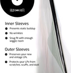 Hudson Hi-Fi 50x Inner & 50x Outer Protective Sleeves for Vinyl & Records Cover Art - Blocks Scratches, Static, Dust, Damage - Acid-Free, Smooth Slide - Fits Single Double Gatefold LP Sleeve