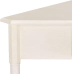 SAFAVIEH Furniture - Gomez 1-Drawer Corner Table - Ivory - Solid Wood - Classic Corner Storage Design - Ideal for Entryway, Living Room, Home Office, 33.1" W x 17.3" D x 28" H (AMH5709K)