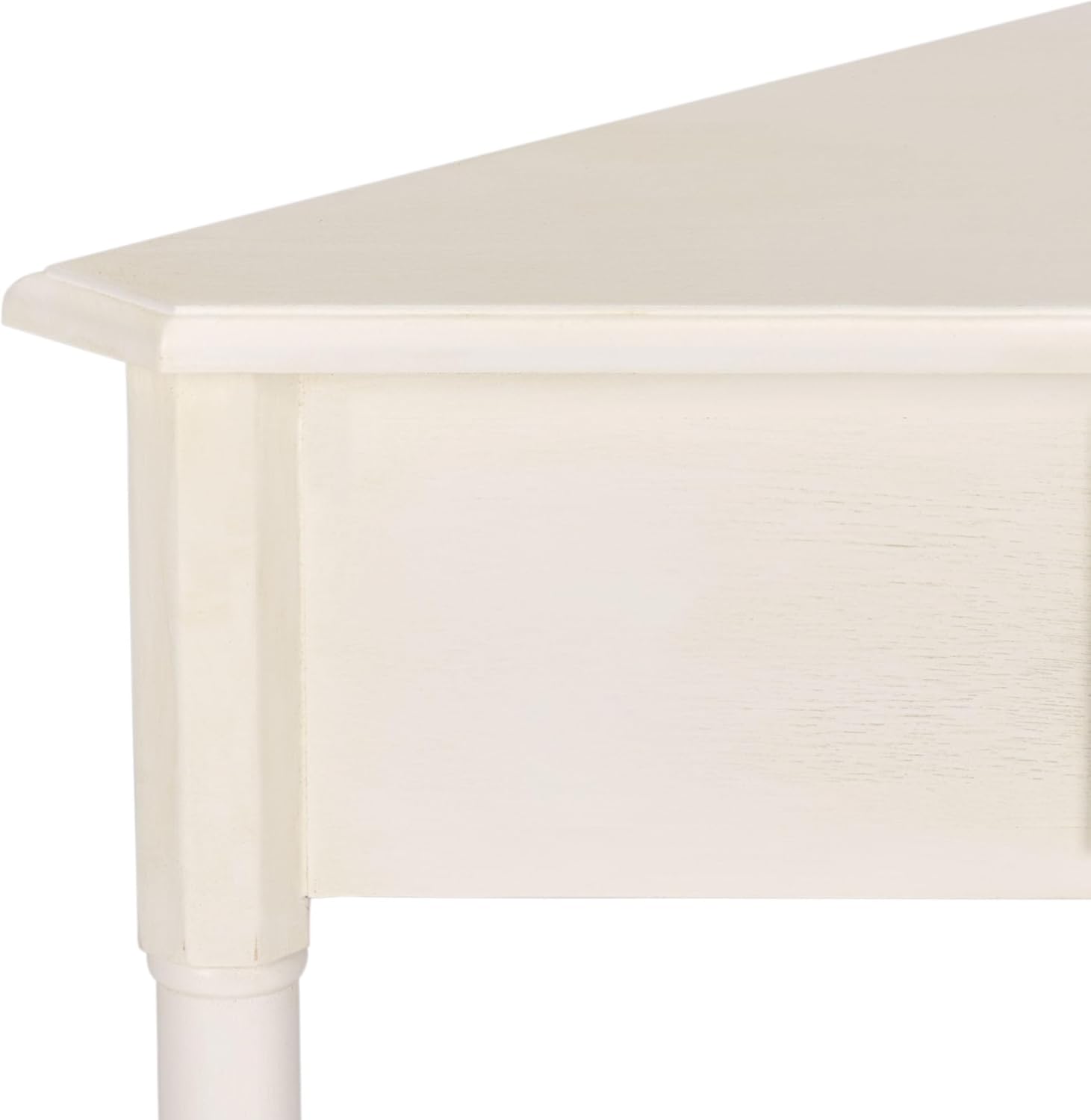 SAFAVIEH Furniture - Gomez 1-Drawer Corner Table - Ivory - Solid Wood - Classic Corner Storage Design - Ideal for Entryway, Living Room, Home Office, 33.1" W x 17.3" D x 28" H (AMH5709K)