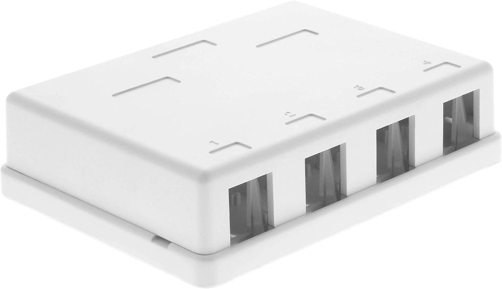 Networx® 4-Port Ethernet Keystone Jack Surface Mount Box, Unloaded, White