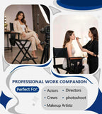 30" Extra Tall Folding Directors Chair, Lightweight Aluminum Makeup Artist Chair for Client, Portable Director Chair for Photography Studio, 7.9 LBS with 2 Covers, Side Bags, Footrest, 300 lbs