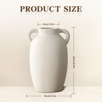 White Ceramic Vase-Boho Decorative Vase,Terracotta Tall Vases Decorative Pottery are Suitable for Decorating Living Rooms,Kitchens,and Bedrooms.