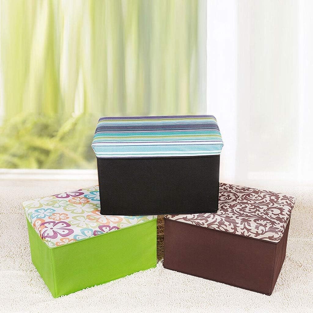 Storage Stool Creative Toy Box Pouffe Ottoman Chairs Simple Folding Seat Footstool (Color : Green)