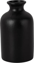 Premium Ceramic Vase, Minimalism Style Black Vases for Dried Flowers Plants Pampas Grass Vase, Frosted Elegant 6" H Vase for Modern Table Shelf Wedding Home Decor (Medium)