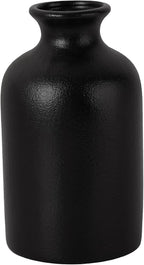 Premium Ceramic Vase, Minimalism Style Black Vases for Dried Flowers Plants Pampas Grass Vase, Frosted Elegant 6" H Vase for Modern Table Shelf Wedding Home Decor (Medium)