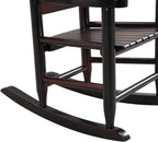 Kids Rocking Chair, Solid Wood Toddler Rocker, Indoor Outdoor Durable Children's Rocking Chair, Safe Anti-Tipping Design for Playroom, Bedroom, Backyard, Nursery (Black)