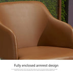 Modern Leather Dining Chairs Set of 2 for Kitchen Office and Home Use Stylish Backrest Armchair for Reception Negotiation and Meeting Rooms White Color