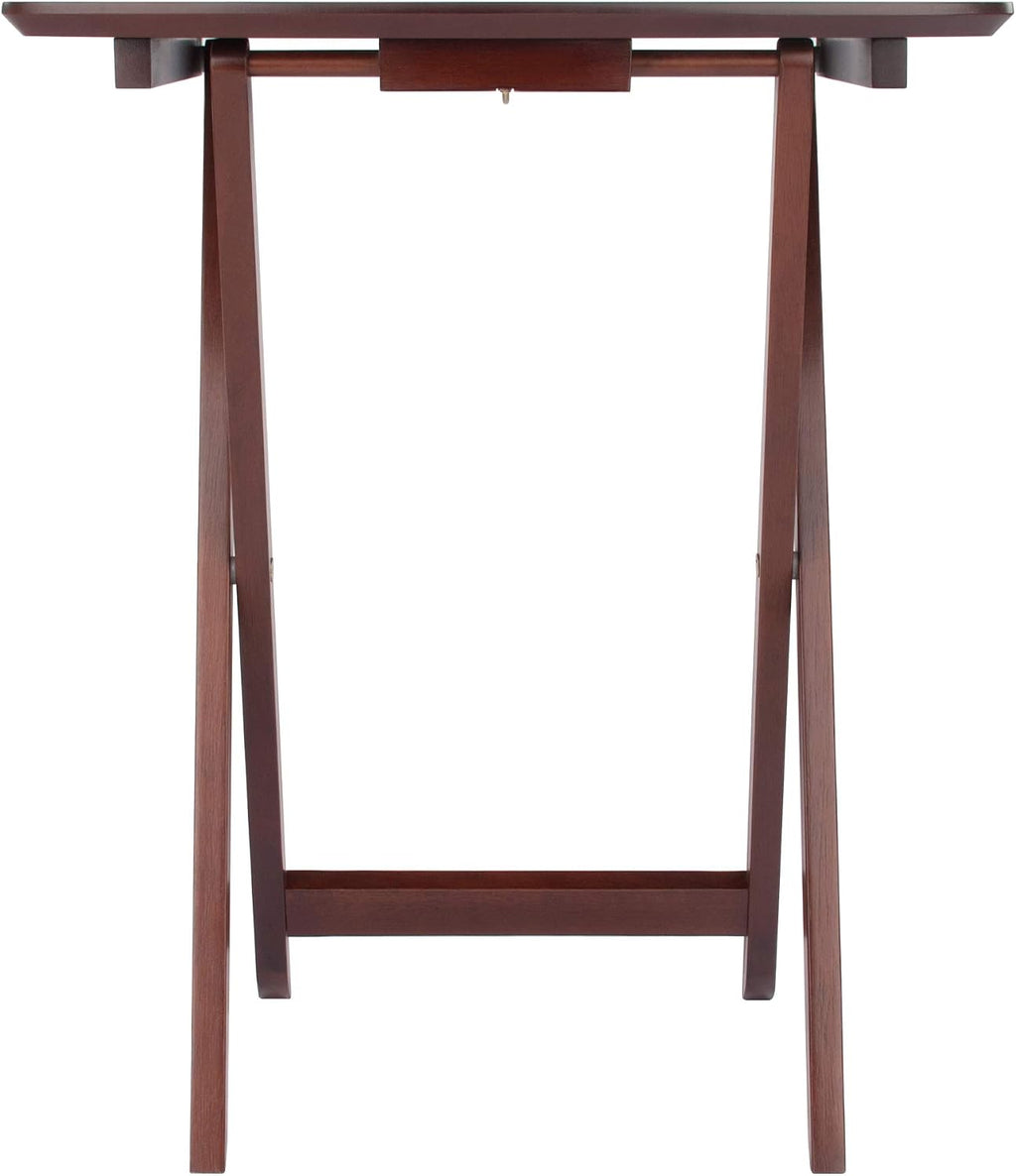 Winsome Darlene Set of 2 Foldable Snack Tables, 26" in Walnut, Easy to Store Portable Fold Up Table Set for Kitchen, Living Room TV Dining, Crafts, Puzzles, Work From Home