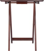 Winsome Darlene Set of 2 Foldable Snack Tables, 26" in Walnut, Easy to Store Portable Fold Up Table Set for Kitchen, Living Room TV Dining, Crafts, Puzzles, Work From Home