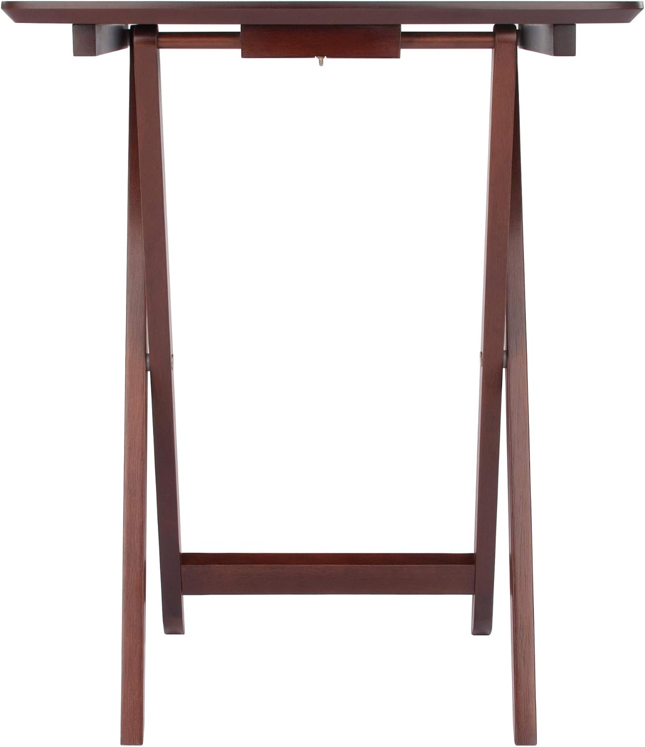 Winsome Darlene Set of 2 Foldable Snack Tables, 26" in Walnut, Easy to Store Portable Fold Up Table Set for Kitchen, Living Room TV Dining, Crafts, Puzzles, Work From Home