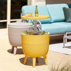 Lagoon Cancún Outdoor Cooler Bar/Cocktail/Coffee 3-in-1 Patio Table (Gold)