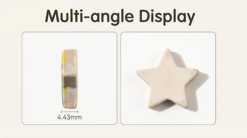 LiFschal Mosaic Tiles Stained Glass, Star Shape Ceramic Mosaic Making with Handmade for DIY Art Crafts，Home Decorations -About 110Pcs 100G(0.22LB),Mixed Color