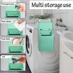 Picowe Magnetic Laundry Storage, Large Metal Lint Holder Bin with Lid for Laundry Room, Space-Saving Trash Container Hanging on Dryer, Washer or Wall Mount Trash Bin (Green)