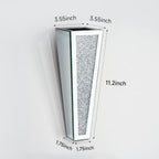Crystal Wall Vase Hanging Flower-vase - Silver Crushed Diamond Mirrored Container Flower Vase Home Decor for Living Room, Dining Room, Bedroom, Set of 2 （11.2 Inch High） Wittolins