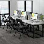 Folding Upholstered Office Conference Training Chair Black Space Saving and Inverted Fitness Design