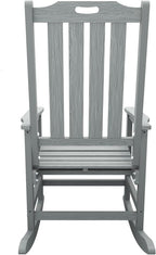 THOEOE Outdoor Rocking Chairs, Oversized Patio Rocking Chair | HDPE Outdoor Rockers for Front Porch, Patio, Backyard, Balcony and Garden. All-Weather High Back Design, Gray