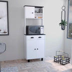 Salem Kitchen Pantry with 2 Cabinets, 2 Open Shelves, and Drawer