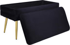 Tov Furniture Ziva Black Velvet Storage Bench