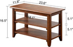 XKZG Shoe Storage Bench Wooden Shoe Rack Bench Rustic Solid Wood Entryway Bench (Brown,23.6")