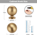 12 Pack Champagne Bronze Cabinet Knobs, Round Ball Drawer Knobs for Cabinets and Dressers, 1" Diameter