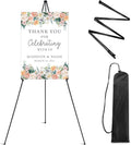 RRFTOK Easel Stand for Sign,63'' Instant Lightweight Portable Ground Easel for Wedding Sign and Poster Display Stand, Metal Tripod with Portable Bag,1-Pack.