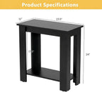 GOFLAME 24” Side Table, 2-Tier Rectangular End Table with Storage Shelf, Multipurpose Night Stand for Bedroom, Living Room, Black