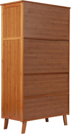 Kitchen Sideboard, Bamboo Pantry Dining Cupboard Buffet Cabinet Storage Cabinet with 2 Acrylic Doors for Living Room Dinning Room