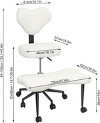 Cross Legged Office Chair with Wheels,Ergonomic Yoga Chairs Meditation Chair with Back Support Wide Criss Cross Design Lumbar Support, Kneeling Chairs Adjustable Height Flexible Design (Beige)