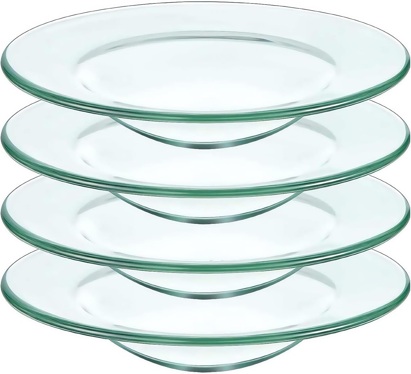 Replacement Glass Dish for Oil Burner and Wax Melt Burner, Round Glass Tray for Aromatherapy Lamp and Tart Warmer 12cm (4Pcs, 4.5")