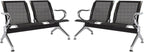 kinbor Waiting Room Chairs - Black Waiting Room Bench Set of 2, Office Guest Reception Chairs with Back, Lobby Bench Seat for Offices Airports Clinics Salons