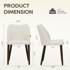 Wooden Dining Chairs Set of 6, Upholstered Kitchen Dining Room Chair, Modern Fabric Farmhouse Dinner Chair for Restaurant & Cafe, Beige