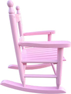 Kids Rocking Chair Pink Wood Kids' Rocking Chairs Outdoor Childs/Toddler/Childrens Porch Rocker Chair Accent Rocker for Ages 2-8 Living Room,Bedroom,Balconies, Porches,Children's Rooms