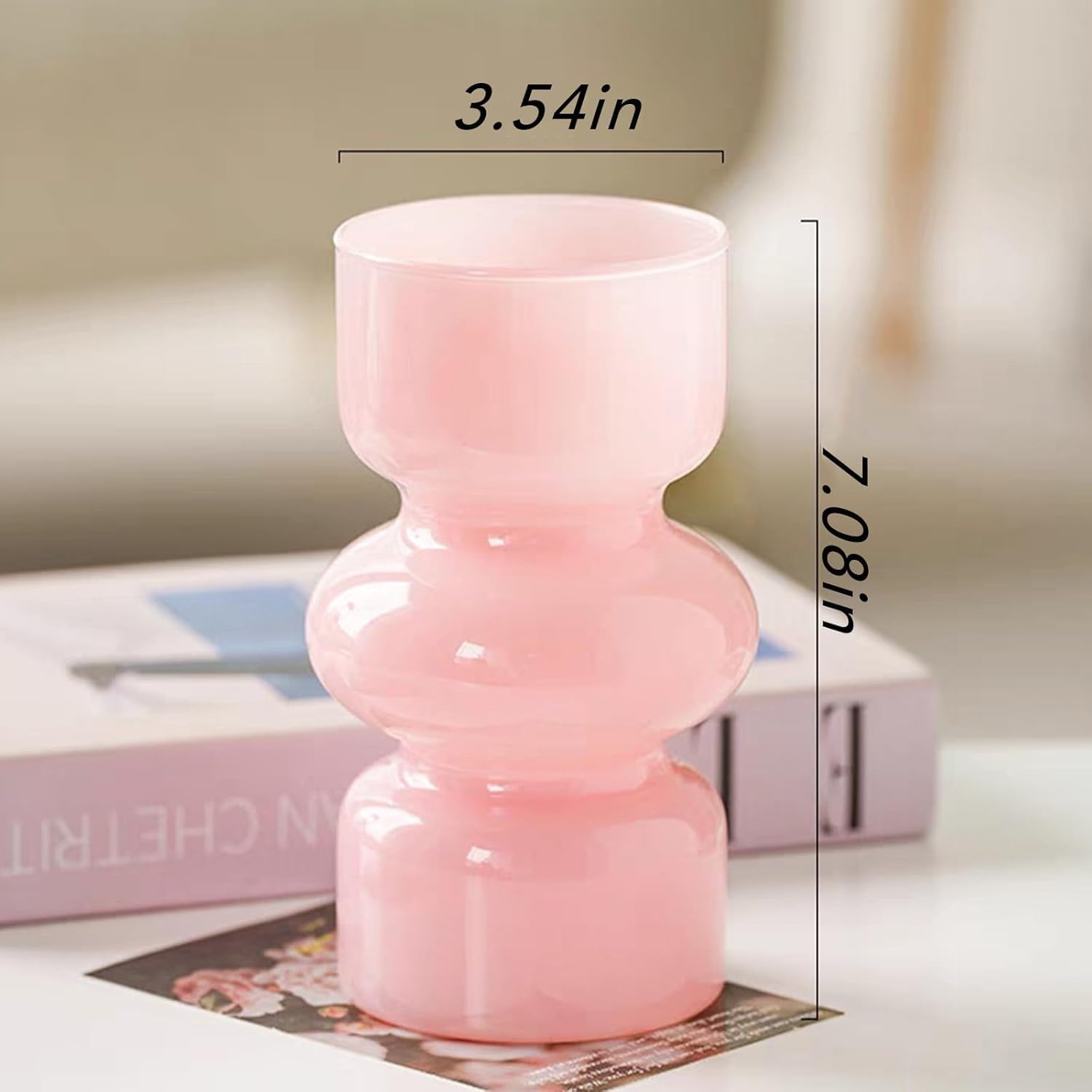 7 inch Flower Vases for Centerpiece Table Living Room Home Indoor Desk Decor,Glass Flower Plant Vase for Wedding Housewarming