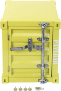 Industrial Wind Bedside Table, End Tables, Container Style Locker Wrought, Tinplate Bilayer Side Table, Metal Locker Nightstand with Combination Lock for Bedroom, Living Room, Office - Yellow