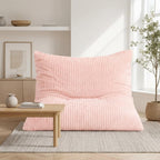 SUMELL Giant Bean Bag Chair - 3-in-1 Convertible Memory Foam Floor Cushion with Washable Corduroy Cover, Large Comfy Beanbag Sofa for Adults and Kids (Pink)