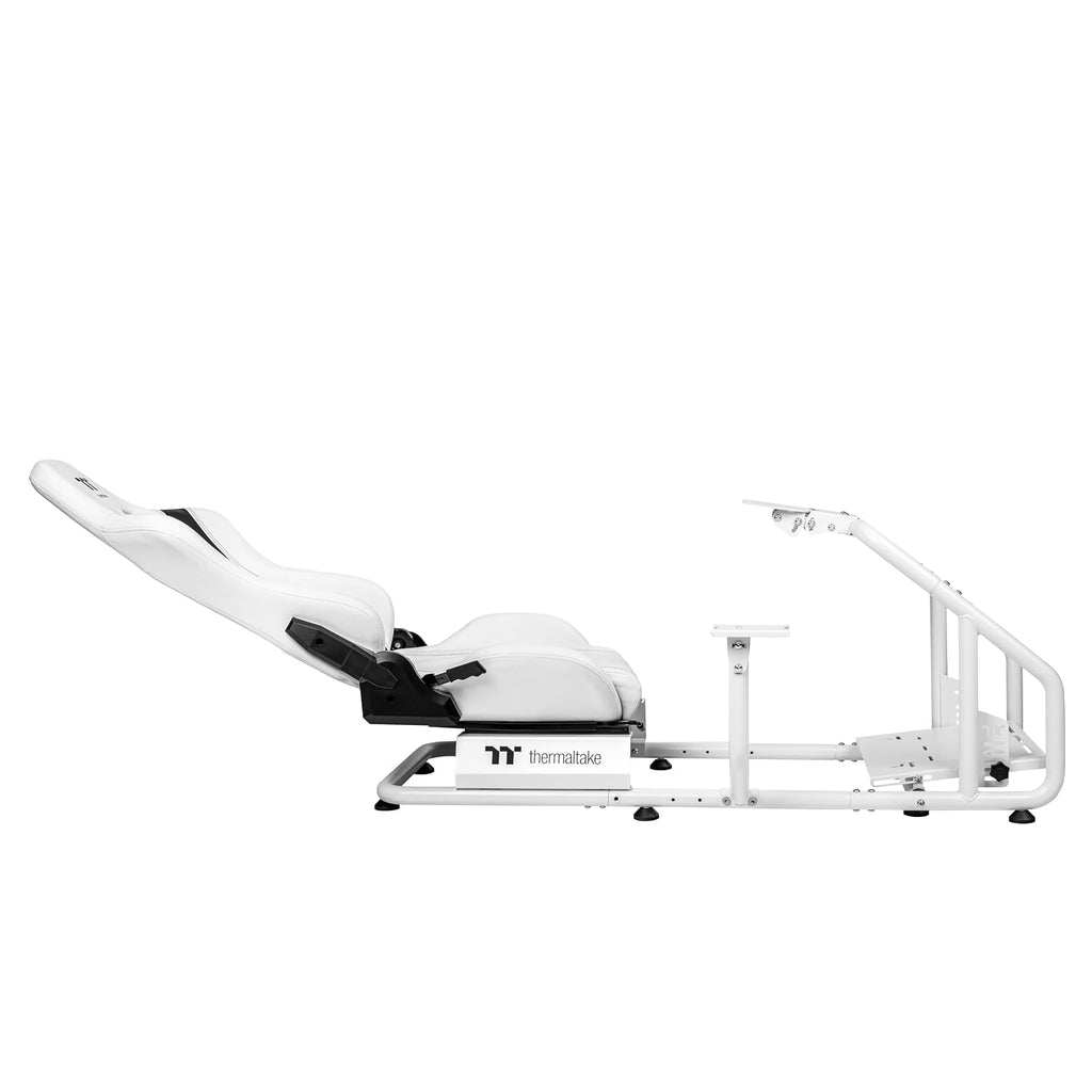 Thermaltake GR300 Racing Simulator Cockpit; Adjustable PVC Seat; Adjustable Pedal & Wheel Mounts; Shifter Mount Included; Compatible with Thrustmaster/Logitech Fanatec; GSC-R30-CPASWH-01