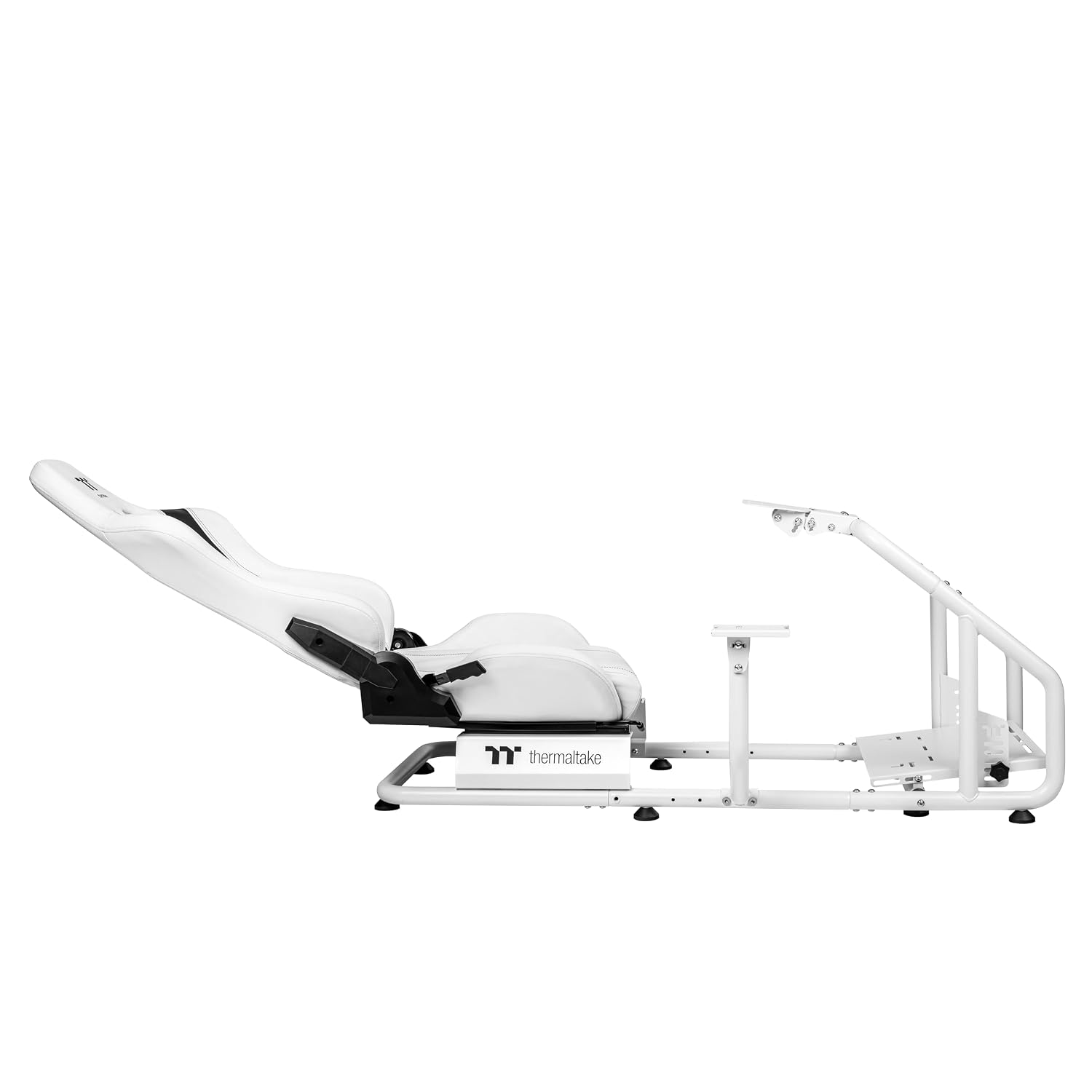 Thermaltake GR300 Racing Simulator Cockpit; Adjustable PVC Seat; Adjustable Pedal & Wheel Mounts; Shifter Mount Included; Compatible with Thrustmaster/Logitech Fanatec; GSC-R30-CPASWH-01