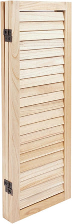 3 Panel 35 * 32in Short Room Divider Screen, 2.7 Ft Paulownia Wood Folding Privacy Screen Freestanding Shutter Divider for Home Office Indoor Decor(Wood Color